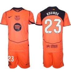 Men FC Barcelona 2026 Soccer Jerseys Orange #23 KOUNDE