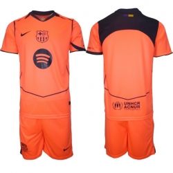 Men FC Barcelona 2026 Soccer Jerseys Orange BLANK