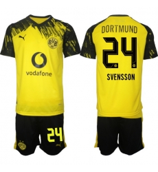 Men Borussia Dortmund 2026 Soccer Jerseys Yellow #24 SVENSSON