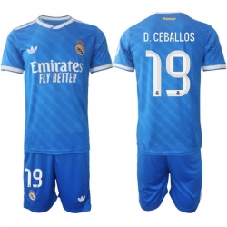 Men Real Madrid 2026 Soccer Jerseys Blue #19 D.CEBALLOS