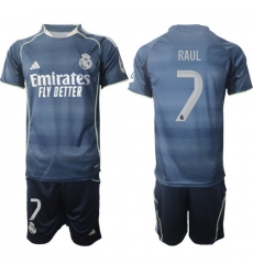 Men Real Madrid 2026 Soccer Jerseys DarkBlue #7 RAUL
