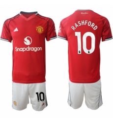 Men Manchester United 10 Marcus Rashford 2025 26 Red Home Soccer Jersey Suit Men Manchester United 10 Marcus Rashford 2025 26 Red Home Soccer Jersey Suit