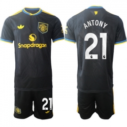 Men Manchester United 2026 Soccer Jerseys Black #21 ANTONY