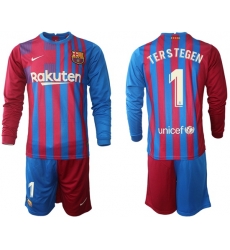 Men Barcelona Long Sleeve Soccer Jerseys 586 Men Barcelona Long Sleeve Soccer Jerseys 586