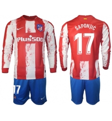 Men Atletico de Madrid Long Sleeve Soccer Jerseys 511 Men Atletico de Madrid Long Sleeve Soccer Jerseys 511
