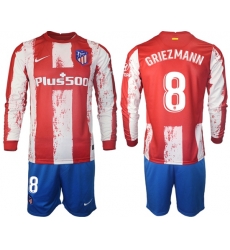 Men Atletico de Madrid Long Sleeve Soccer Jerseys 520 Men Atletico de Madrid Long Sleeve Soccer Jerseys 520
