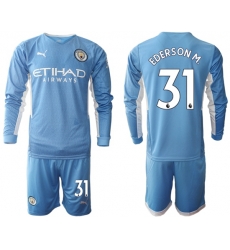 Men Manchester City Long Sleeve Soccer Jerseys 501 Men Manchester City Long Sleeve Soccer Jerseys 501