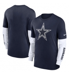 Men Dallas Cowboys Heather Navy Slub Fashion Long Sleeve T Shirt Men Dallas Cowboys Heather Navy Slub Fashion Long Sleeve T Shirt