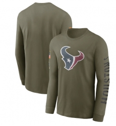 Men Houston Texans Olive 2022 Salute To Service Long Sleeve T Shirt Men Houston Texans Olive 2022 Salute To Service Long Sleeve T Shirt