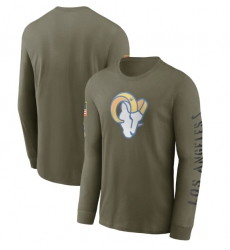 Men Los Angeles Rams Olive 2022 Salute To Service Long Sleeve T Shirt Men Los Angeles Rams Olive 2022 Salute To Service Long Sleeve T Shirt