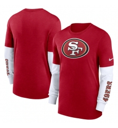 Men San Francisco 49ers Heather Scarlet Slub Fashion Long Sleeve T Shirt Men San Francisco 49ers Heather Scarlet Slub Fashion Long Sleeve T Shirt