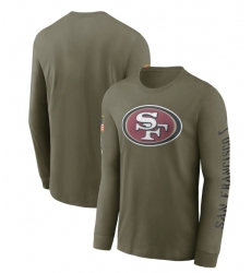 Men San Francisco 49ers Olive 2022 Salute To Service Long Sleeve T Shirt Men San Francisco 49ers Olive 2022 Salute To Service Long Sleeve T Shirt