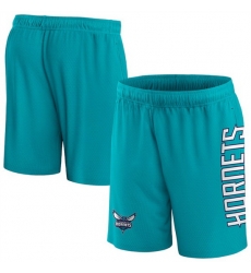 Men Charlotte Hornets Teal Post Up Mesh Shorts Men Charlotte Hornets Teal Post Up Mesh Shorts