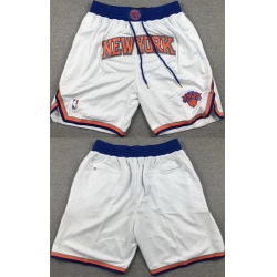 Men New York Knicks White Shorts II