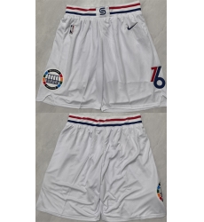 Men Philadelphia 76ers White Shorts