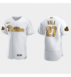 Men Philadelphia Phillies Aaron Nola 2022 Mlb All Star Game White Gold Men Jersey