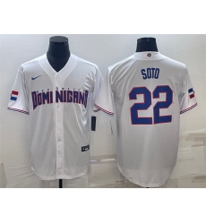 Men Dominican Republic Baseball 22 Juan Soto 2023 White World Baseball Classic Stitched Jersey Men Dominican Republic Baseball 22 Juan Soto 2023 White World Baseball Classic Stitched Jersey