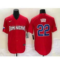 Men's Dominican Republic Baseball #22 Juan Soto 2023 Red World Classic Stitched Jersey Men's Dominican Republic Baseball #22 Juan Soto 2023 Red World Classic Stitched Jersey