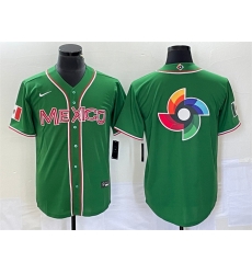 Men Mexico Baseball 2023 Green World Baseball Classic Team Big Logo Stitched Jersey 1 Men Mexico Baseball 2023 Green World Baseball Classic Team Big Logo Stitched Jersey 1