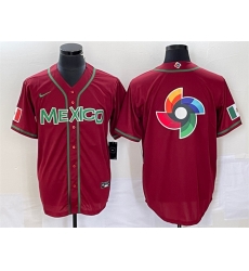 Men Mexico Baseball 2023 Red World Baseball Classic Team Big Logo Stitched Jersey Men Mexico Baseball 2023 Red World Baseball Classic Team Big Logo Stitched Jersey