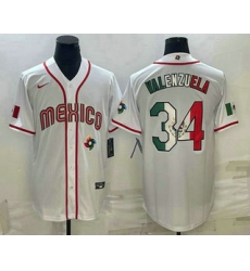 Men Mexico Baseball #34 Fernando Valenzuela 2023 White World Classic Stitched Jerseys Men Mexico Baseball #34 Fernando Valenzuela 2023 White World Classic Stitched Jerseys