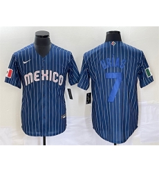 Men Mexico Baseball 7 Julio Urias 2023 Navy World Baseball Classic Stitched Jersey 2 Men Mexico Baseball 7 Julio Urias 2023 Navy World Baseball Classic Stitched Jersey 2