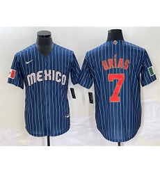 Men Mexico Baseball 7 Julio Urias 2023 Navy World Baseball Classic Stitched Jerseys 1 Men Mexico Baseball 7 Julio Urias 2023 Navy World Baseball Classic Stitched Jerseys 1