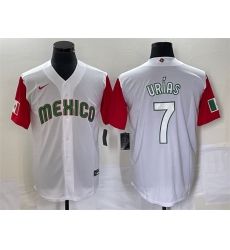 Men Mexico Baseball 7 Julio Urias 2023 White Red World Baseball With Patch Classic Stitched Jersey 3 Men Mexico Baseball 7 Julio Urias 2023 White Red World Baseball With Patch Classic Stitched Jersey 3