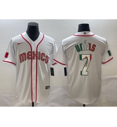 Men Mexico Baseball 7 Julio Urias 2023 White World Baseball Classic Stitched JerseyS Men Mexico Baseball 7 Julio Urias 2023 White World Baseball Classic Stitched JerseyS