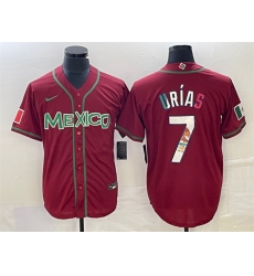 Men Mexico Baseball 7 Julio Urias Red 2023 World Baseball Classic Stitched Jersey 1 Men Mexico Baseball 7 Julio Urias Red 2023 World Baseball Classic Stitched Jersey 1