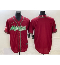 Men Mexico Baseball Blank Red 2023 World Baseball Classic Stitched Jersey Men Mexico Baseball Blank Red 2023 World Baseball Classic Stitched Jersey