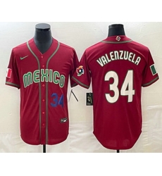 Mens Mexico Baseball #34 Fernando Valenzuela Number 2023 Red Blue World Baseball Classic Stitched Jersey Mens Mexico Baseball #34 Fernando Valenzuela Number 2023 Red Blue World Baseball Classic Stitched Jersey
