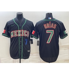 Men's Mexico Baseball #7 Julio Urias 2023 Black World Baseball Classic Stitched Jerseys Men's Mexico Baseball #7 Julio Urias 2023 Black World Baseball Classic Stitched Jerseys