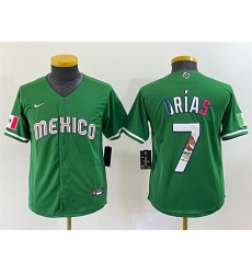 Women Mexico Baseball 7 Julio Urias 2023 Green World Baseball Classic Stitched Jersey Women Mexico Baseball 7 Julio Urias 2023 Green World Baseball Classic Stitched Jersey