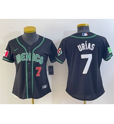 Women's Mexico Baseball #7 Julio Urias Number 2023 Black World Classic Stitched Jersey Women's Mexico Baseball #7 Julio Urias Number 2023 Black World Classic Stitched Jersey
