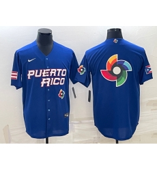Men Puerto Rico Baseball 2023 Royal World Baseball Big Logo With Patch Classic Stitched Jersey Men Puerto Rico Baseball 2023 Royal World Baseball Big Logo With Patch Classic Stitched Jersey