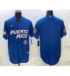 Men Puerto Rico Baseball Blank 2023 Royal World With Patch Classic Stitched Jerseys Men Puerto Rico Baseball Blank 2023 Royal World With Patch Classic Stitched Jerseys