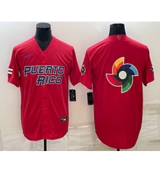 Men's Puerto Rico Baseball 2023 Red World Baseball Big Logo With Patch Classic Stitched Jerseys Men's Puerto Rico Baseball 2023 Red World Baseball Big Logo With Patch Classic Stitched Jerseys