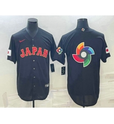 Men Japan Baseball 2023 Black World Big Logo With Patch Classic Stitched Jersey Men Japan Baseball 2023 Black World Big Logo With Patch Classic Stitched Jersey
