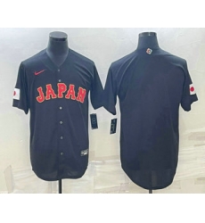 Men Japan Baseball Blank 2023 Black World Classic Stitched Jerseys Men Japan Baseball Blank 2023 Black World Classic Stitched Jerseys
