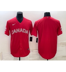 Men Canada Baseball Blank 2023 Red World Baseball Classic Stitched Jersey Men Canada Baseball Blank 2023 Red World Baseball Classic Stitched Jersey