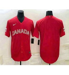 Men Canada Baseball Blank 2023 Red World With Patch Classic Stitched Jerseys Men Canada Baseball Blank 2023 Red World With Patch Classic Stitched Jerseys