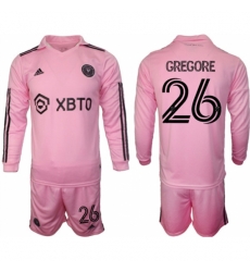 Men Inter Miami CF 26 Gregore 2023 24 Pink Home Soccer Jersey Suit Men Inter Miami CF 26 Gregore 2023 24 Pink Home Soccer Jersey Suit