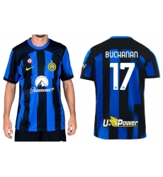 Men Inter Milan soccer #17 Tajon Buchanan Blue Jersey Men Inter Milan soccer #17 Tajon Buchanan Blue Jersey