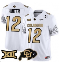 Men Colorado Buffaloes #12 Travis Hunter White Vapor Limited Stitched Football Jersey Men Colorado Buffaloes #12 Travis Hunter White Vapor Limited Stitched Football Jersey