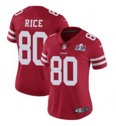Nike 49ers 80 Jerry Rice Red Team Color Women Stitched NFL Vapor Untouchable Limited 2024 Super Bowl LVIII Jersey Nike 49ers 80 Jerry Rice Red Team Color Women Stitched NFL Vapor Untouchable Limited 2024 Super Bowl LVIII Jersey