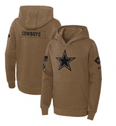 Youth Dallas Cowboys 2023 Brown Salute To Service Pullover Hoodie Youth Dallas Cowboys 2023 Brown Salute To Service Pullover Hoodie