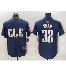 Men Cleveland Guardians 38 Steven Kwan Navy 2024 City Connect Limited Stitched Baseball Jersey 1 Men Cleveland Guardians 38 Steven Kwan Navy 2024 City Connect Limited Stitched Baseball Jersey 1