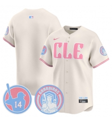 Men Cleveland Guardians Blank Cream Bubblegum Pink 2025 Vapor Limited Stitched Baseball Jersey
