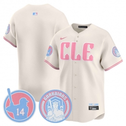 Men Cleveland Guardians Blank Cream Bubblegum Pink 2025 Vapor Limited Stitched Baseball Jersey